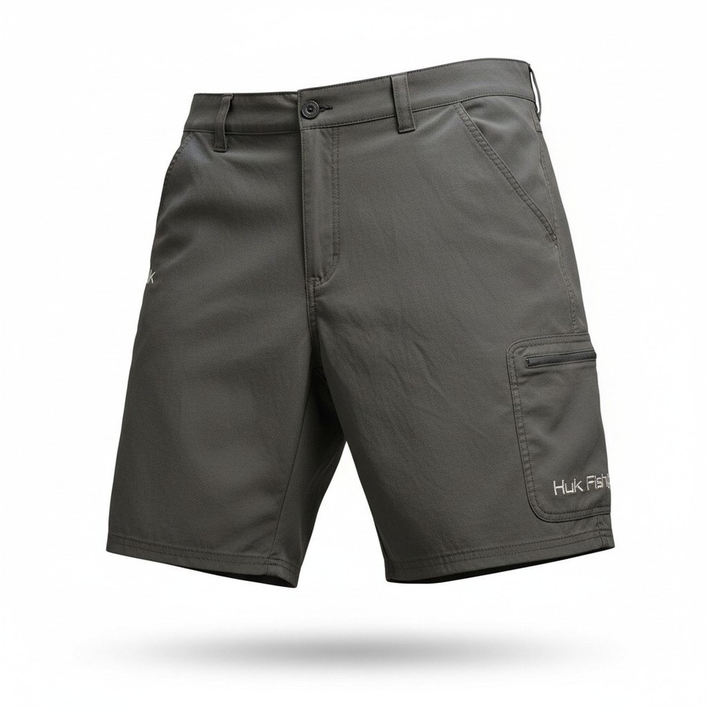 HUK Waypoint 10.5" Fishing Shorts Mens XL Driftwood Olive Green Hybrid